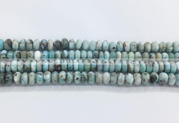 LRBS10 15 inches 6*10mm rondelle larimar gemstone beads wholesale