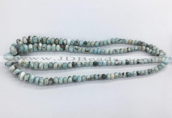 LRBS12 4*6mm - 7*12mm rondelle larimar gemstone beads wholesale