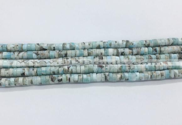 LRBS17 15 inches 3*6mm heishi larimar gemstone beads wholesale