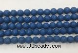 LVBS04 6mm, 8mm, 10mm, 12mm, 14mm, 16mm, 18mm & 20mm round royal blue lava beads