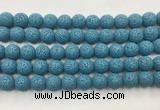 LVBS05 6mm, 8mm, 10mm, 12mm, 14mm, 16mm, 18mm & 20mm round turquoise blue lava beads