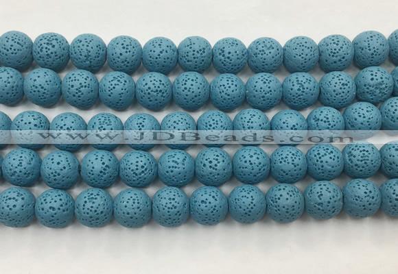 LVBS05 6mm, 8mm, 10mm, 12mm, 14mm, 16mm, 18mm & 20mm round turquoise blue lava beads