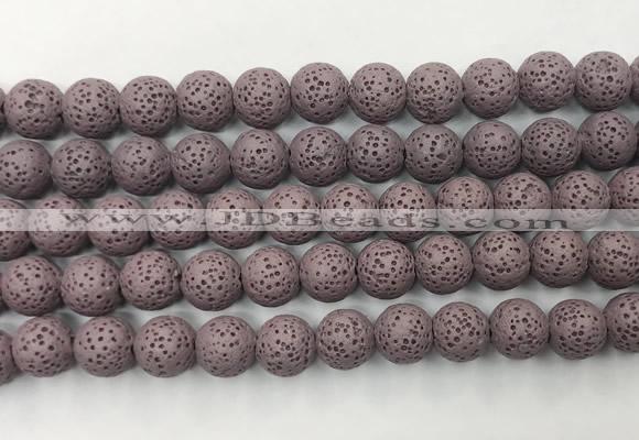 LVBS09 6mm, 8mm, 10mm, 12mm, 14mm, 16mm, 18mm & 20mm round purple lava beads