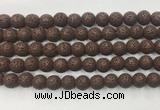 LVBS10 6mm, 8mm, 10mm, 12mm, 14mm, 16mm, 18mm & 20mm round brown lava beads