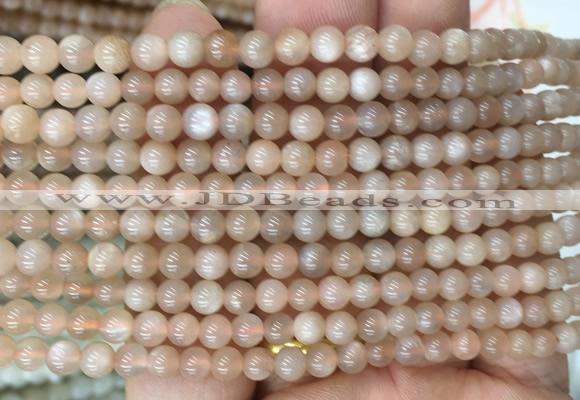 MSBS15 15 inches 4mm round moonstone gemstone beads wholesale