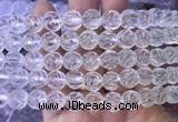 NCBS07 15 inches 12mm carved rose flower white crystal beads wholesale