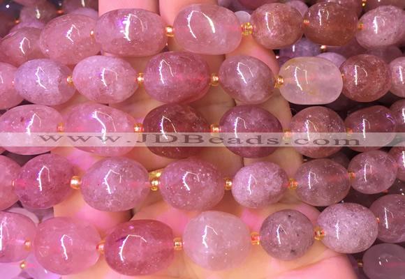 NGBS07 15 inches 8*12 - 10*14mm nuggets red strawberry quartz gemstone beads