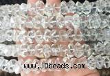 NGBS111 15 inches 8*12mm - 10*14mm faceted nuggets white crystal beads