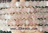 NGBS115 15 inches 8*12mm - 10*14mm faceted nuggets rose quartz beads