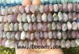 NGBS116 15 inches 8*12mm - 10*14mm faceted nuggets rose quartz beads