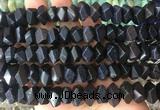 NGBS125 15 inches 8*12mm - 10*14mm faceted nuggets blue sandstone beads