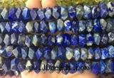 NGBS128 15 inches 8*12mm - 10*14mm faceted nuggets lapis lazuli beads