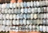 NGBS130 15 inches 8*12mm - 10*14mm faceted nuggets aquamarine beads