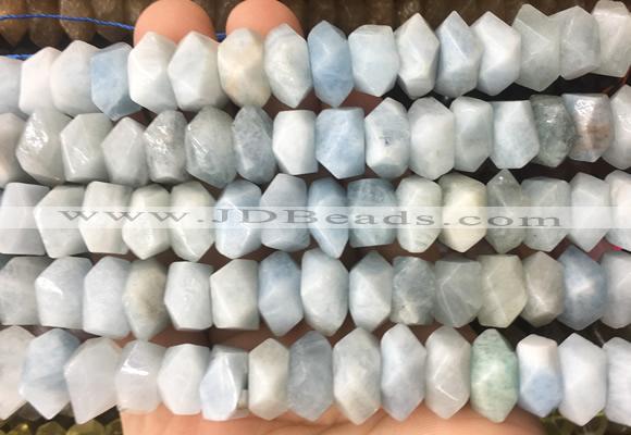 NGBS130 15 inches 8*12mm - 10*14mm faceted nuggets aquamarine beads