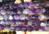 NGBS134 15 inches 9*11mm faceted nuggets amethyst gemstone beads