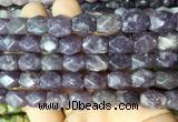 NGBS135 15 inches 9*11mm faceted nuggets lepidolite gemstone beads