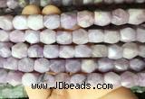 NGBS137 15 inches 9*11mm faceted nuggets lepidolite gemstone beads