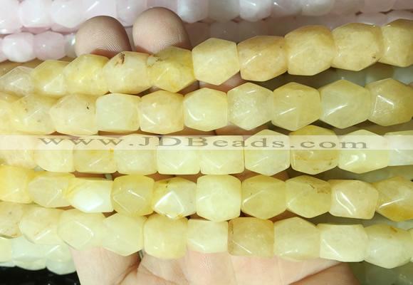 NGBS142 15 inches 9*11mm faceted nuggets yellow aventurine gemstone beads