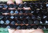 NGBS146 15 inches 9*11mm faceted nuggets black obsidian gemstone beads