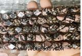 NGBS149 15 inches 9*11mm faceted nuggets black veined rhodonite gemstone beads