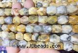 NGBS154 15 inches 9*11mm faceted nuggets yellow crazy agate gemstone beads