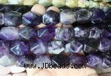 NGBS161 15 inches 13*18mm faceted nuggets amethyst gemstone beads