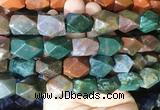 NGBS165 15 inches 13*18mm faceted nuggets indian agate gemstone beads