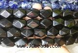 NGBS166 15 inches 13*18mm faceted nuggets black obsidian gemstone beads