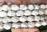 NGBS168 15 inches 13*18mm faceted nuggets white howlite gemstone beads