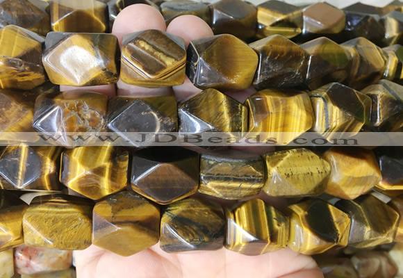 NGBS170 15 inches 13*18mm faceted nuggets yellow tiger eye gemstone beads