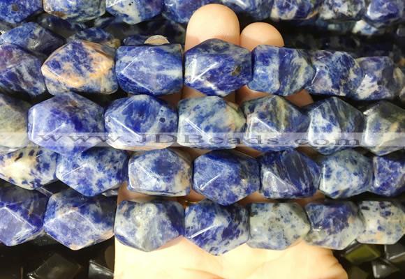 NGBS171 15 inches 13*18mm faceted nuggets sodalite gemstone beads