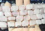 NGBS180 15 inches 10*14mm - 12*16mm freeform rose quartz beads