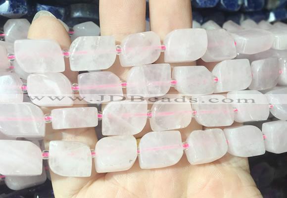 NGBS180 15 inches 10*14mm - 12*16mm freeform rose quartz beads