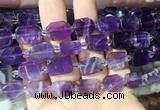 NGBS181 15 inches 10*14mm - 12*16mm freeform amethyst beads