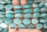 NGBS192 15 inches 10*14mm - 12*16mm faceted freeform amazonite beads