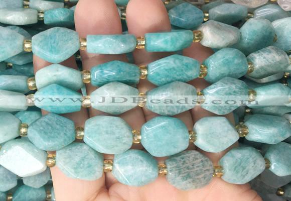 NGBS192 15 inches 10*14mm - 12*16mm faceted freeform amazonite beads