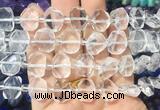 NGBS195 15 inches 10*14mm - 12*16mm faceted freeform white crystal beads