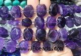 NGBS196 15 inches 10*14mm - 12*16mm faceted freeform amethyst beads