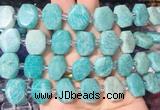 NGBS198 15 inches 10*14mm - 12*16mm faceted freeform amazonite beads