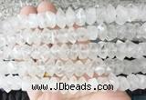 NGBS205 15 inches 8*12mm - 10*14mm faceted nuggets white crystal beads