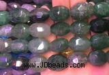 NGBS33 15 inches 12*16 - 13*18mm faceted nuggets green strawberry quartz beads