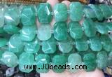 NGBS69 15 inches 13*18mm - 15*20mm faceted freeform green strawberry quartz beads