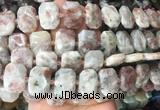 NGBS80 15 inches 13*18mm - 15*20mm faceted freeform sunstone beads