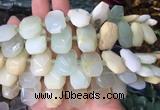 NGBS86 15 inches 13*18mm - 15*20mm faceted freeform green opal beads