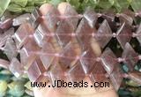 NGBS93 15 inches 13*22mm - 15*25mm faceted marquise strawberry quartz beads