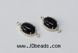 NGC1025 10*14mm oval agate gemstone connectors wholesale