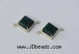 NGC1033 12*12mm diamond agate gemstone connectors wholesale