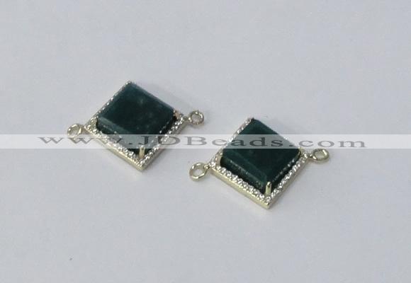 NGC1033 12*12mm diamond agate gemstone connectors wholesale