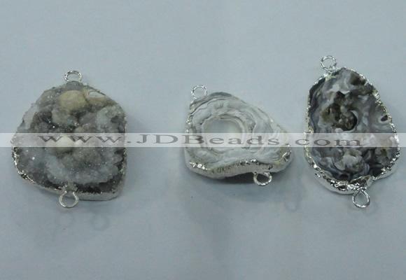 NGC105 25*35mm - 30*40mm freeform druzy agate connectors wholesale