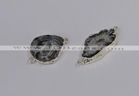 NGC1085 18*25mm - 25*35mm freeform druzy agate gemstone connectors